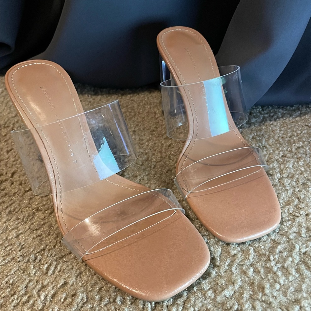 Zara Clear vinyl heels